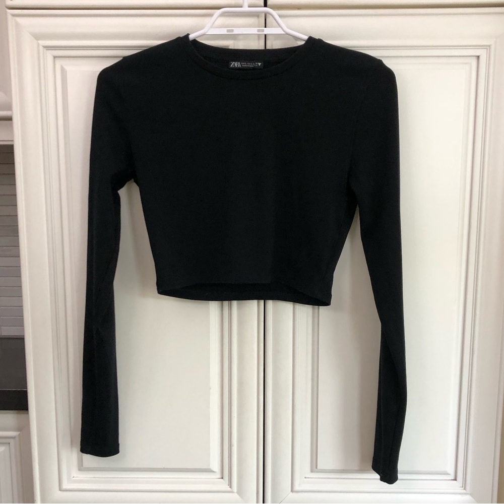 Zara women’s l/s crop t-shirt